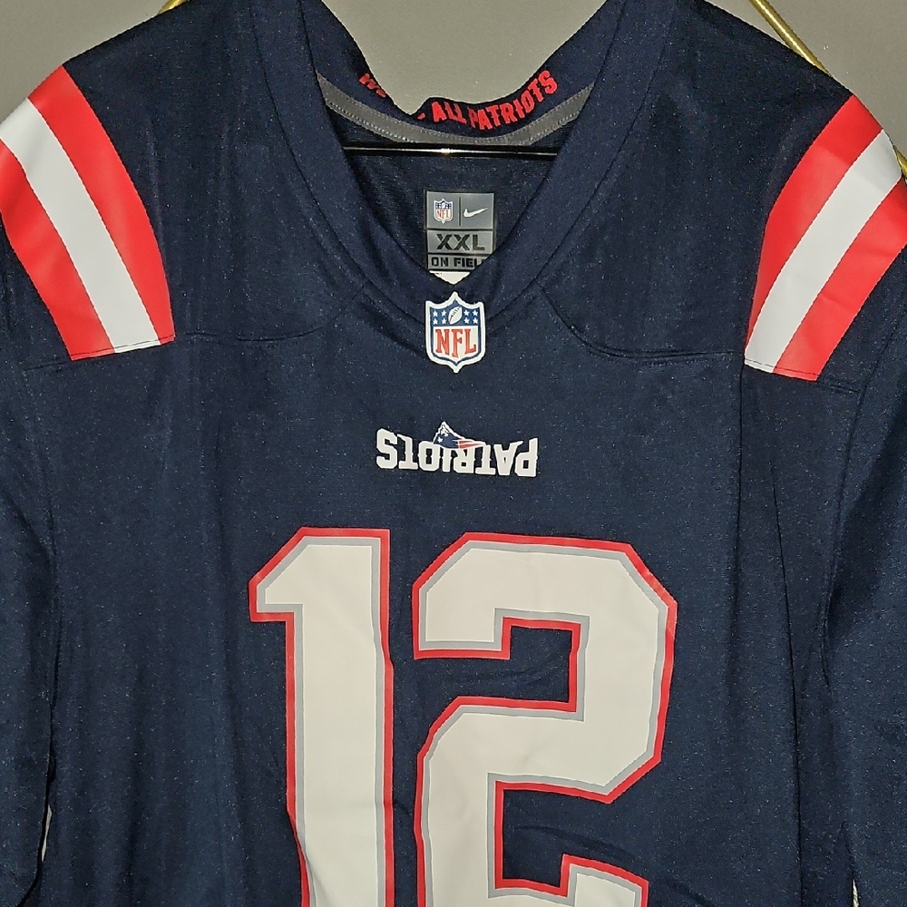 Nike Patriots Jersey - Navy Xxl Upside Down Logo 12 BRADY